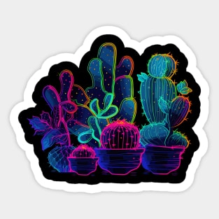 Neon Cactus Sticker